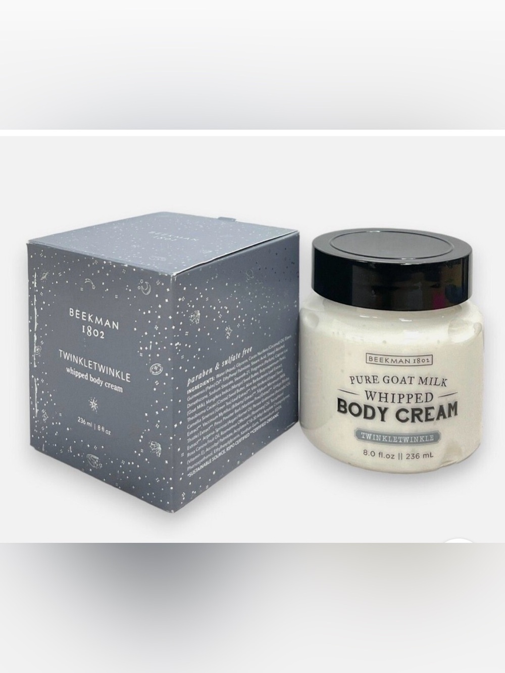 Beekman 1802 Whipped Body Cream - White & Gray Packaging